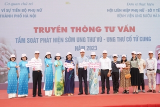 LỄ RA QUÂN TRUYỀN THÔNG TƯ VẤN, KHÁM TẦM SOÁT PHÁT HIỆN SỚM UNG THƯ VÚ, UNG THƯ CỔ TỬ CUNG NĂM 2023